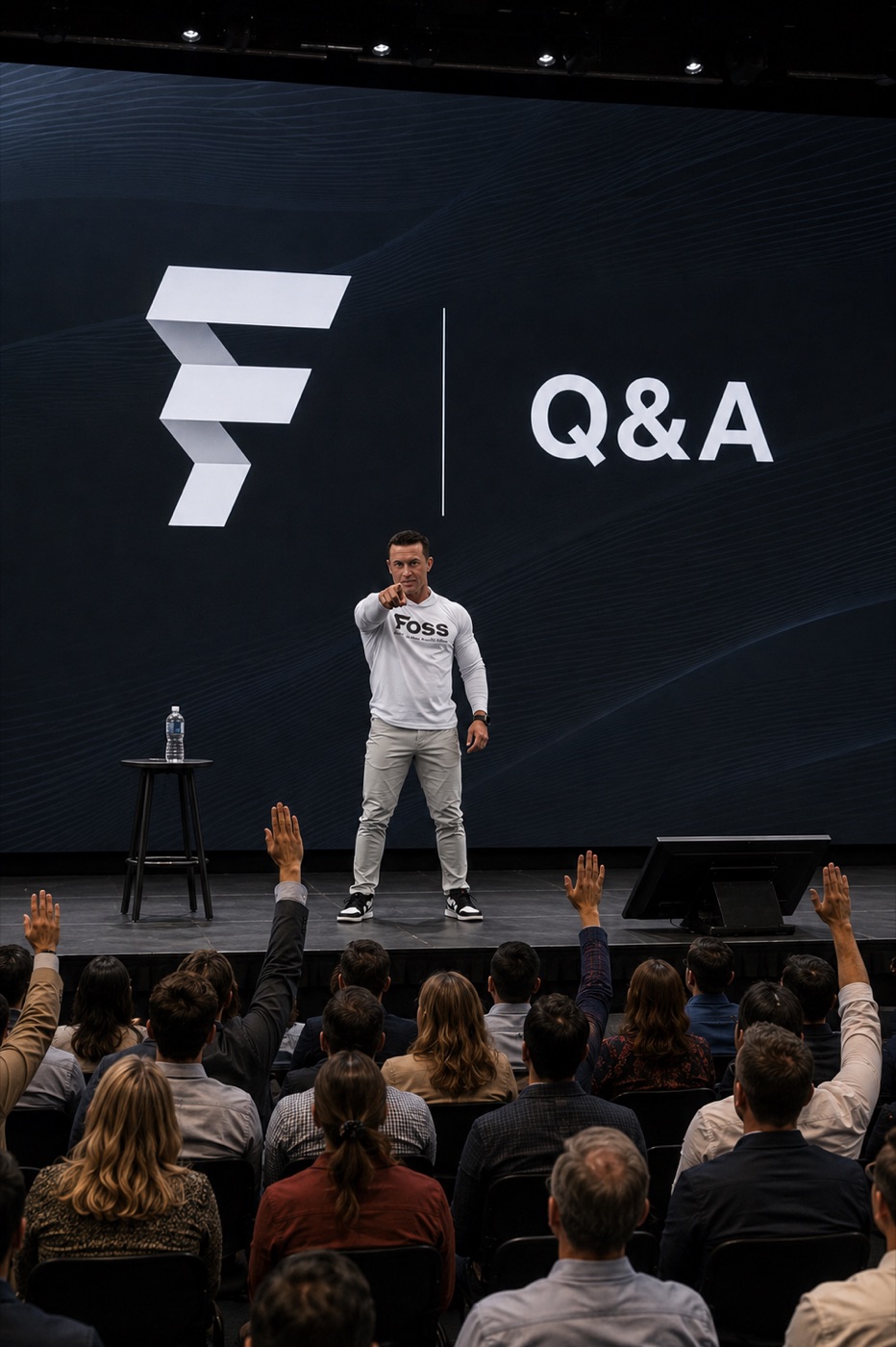 Matt Foss teaching on stage